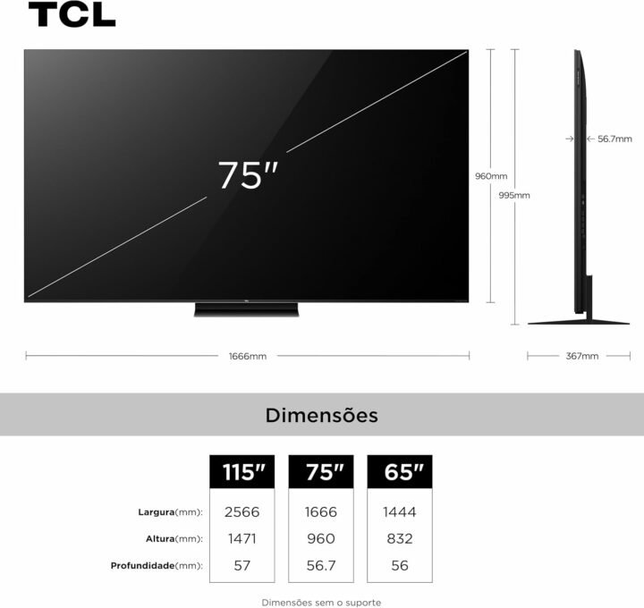 Smart TV TCL 75 Polegadas QLED Mini LED 4K C7K WiFi 3 Smart TV TCL 75 Polegadas QLED Mini LED 4K C7K WiFi - Imagem 3