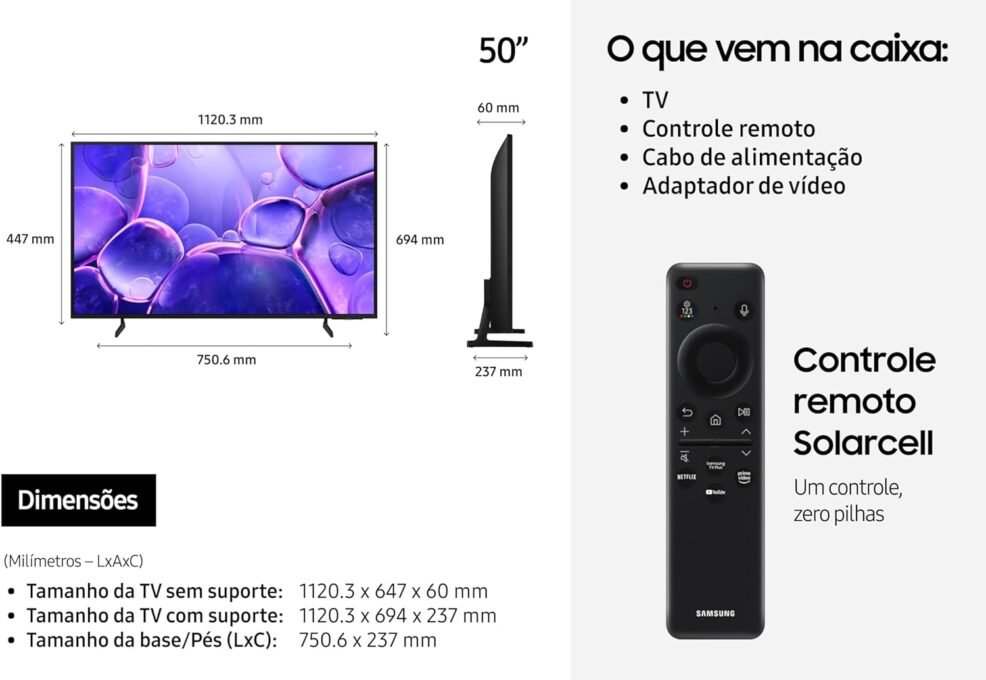 Samsung Smart TV 50" Crystal UHD 4K U8600F 5 Samsung Smart TV 50" Crystal UHD 4K U8600F - Imagem 5