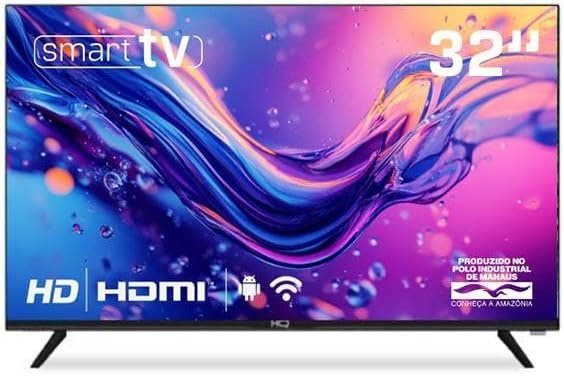 Smart TV HQ 32" HD Tela sem Bordas Sistema Android 1 Smart TV HQ 32" HD Tela sem Bordas Sistema Android Design Slim HQS32NKHM