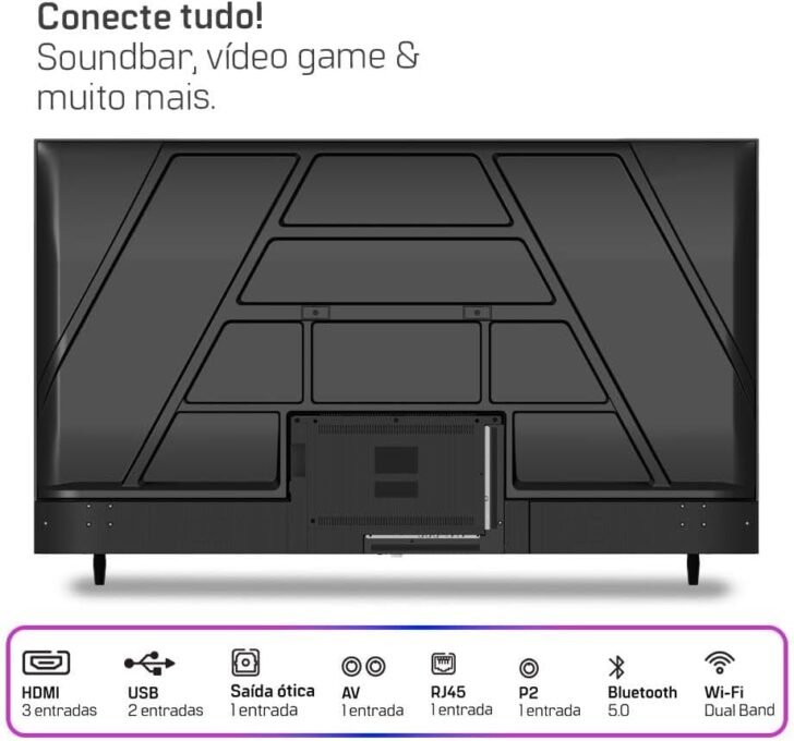 Smart TV HQ 60" 4K Slim Tela Sem Bordas HQS60NKHM 2 Smart TV HQ 60" 4K Slim Tela Sem Bordas HQS60NKHM - Imagem 2